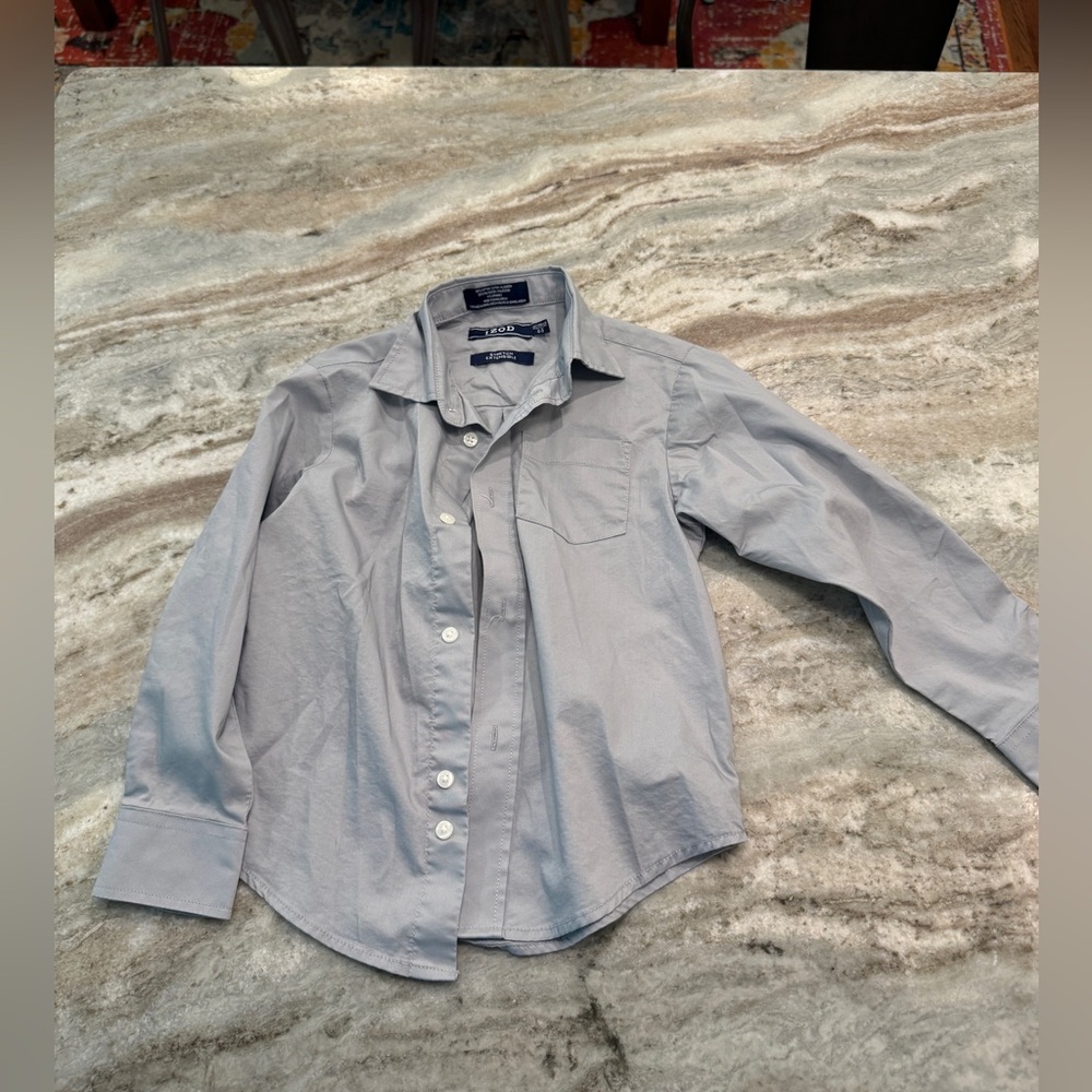 IZOD boys stretch button up shirt blue size XXS 4/5